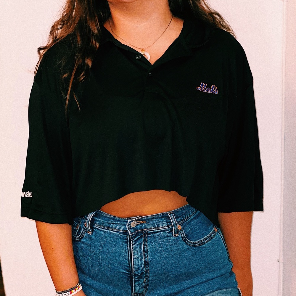 Cropped Vintage NY Mets Polo